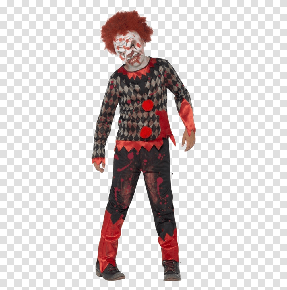 Clown Wig Boys Scary Clown Costumes, Sleeve, Long Sleeve, Person Transparent Png