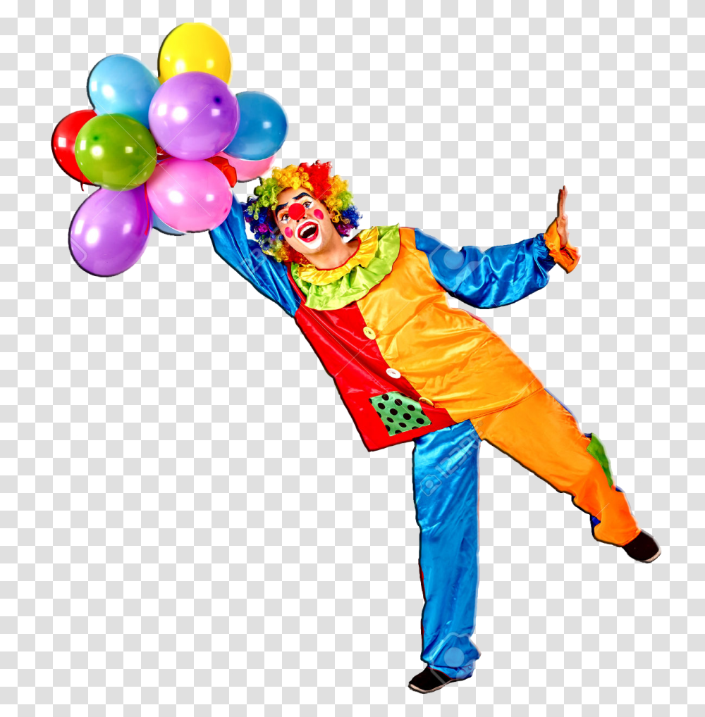 Clown With Balloon, Person, Human, Performer, Leisure Activities Transparent Png