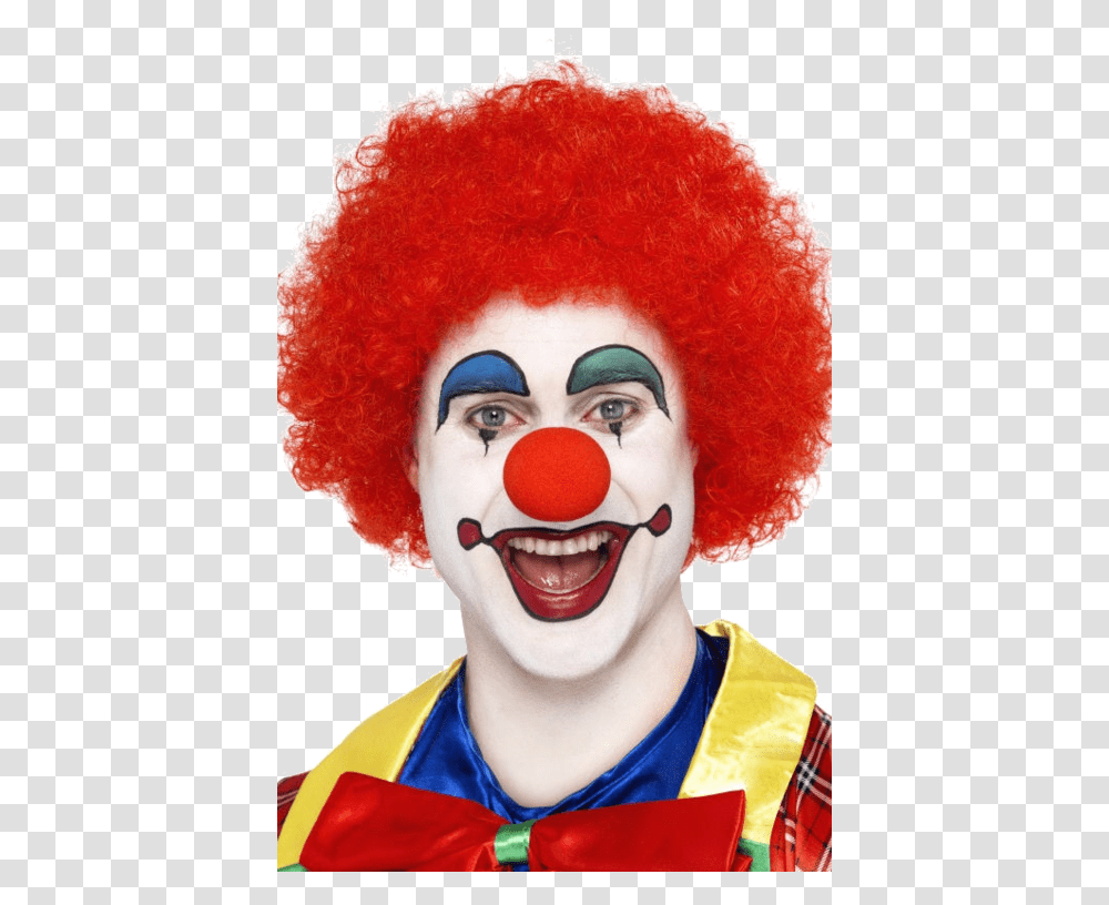 Clown With Blue Hair Red Nose Day Clown, Performer, Person, Human Transparent Png