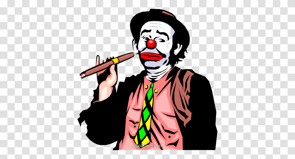 Clown With Cigar Royalty Free Vector Clip Art Illustration, Performer, Person, Human, Leisure Activities Transparent Png