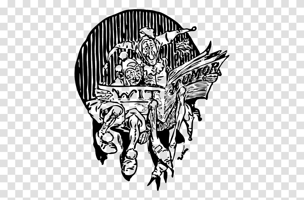 Clowns Reading Newspaper Clip Art, Drawing, Doodle, Knight, Sketch Transparent Png