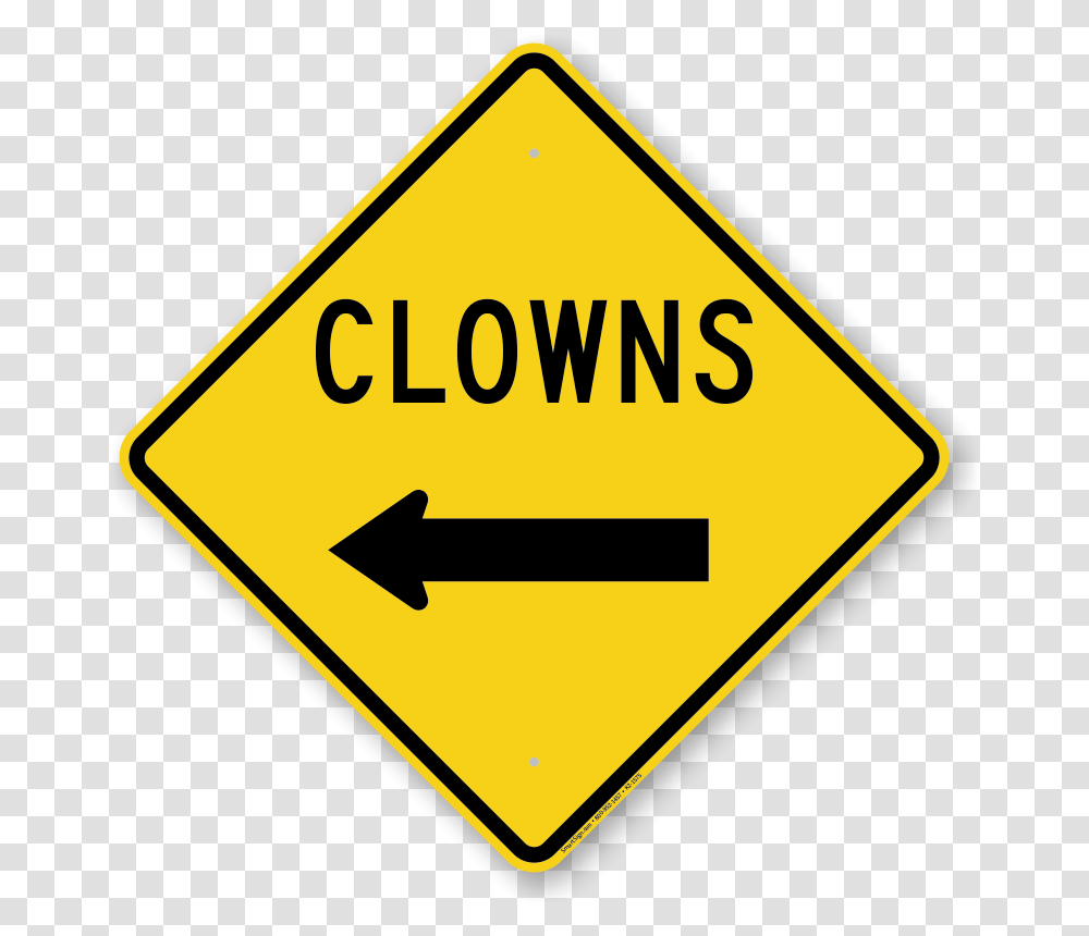 Clowns With Left Arrow Funny Crossing Funny Left Arrow, Road Sign Transparent Png