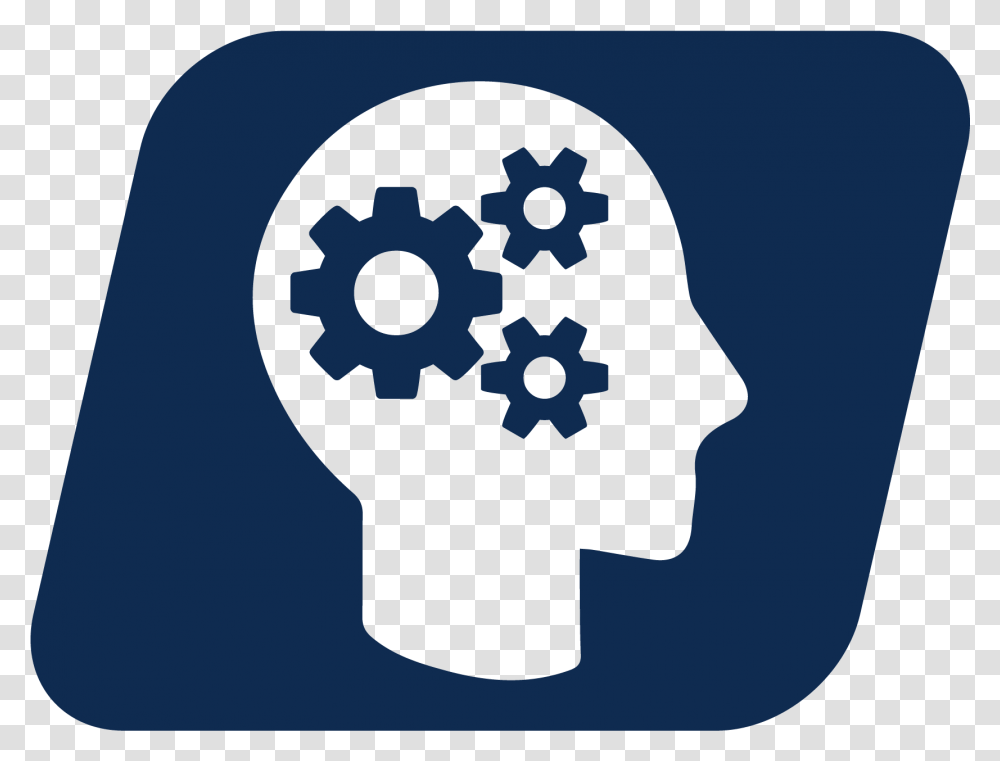 Cls Product Icon Head Side Profile With Gears Navy Cog Icon, Light, Lightbulb Transparent Png