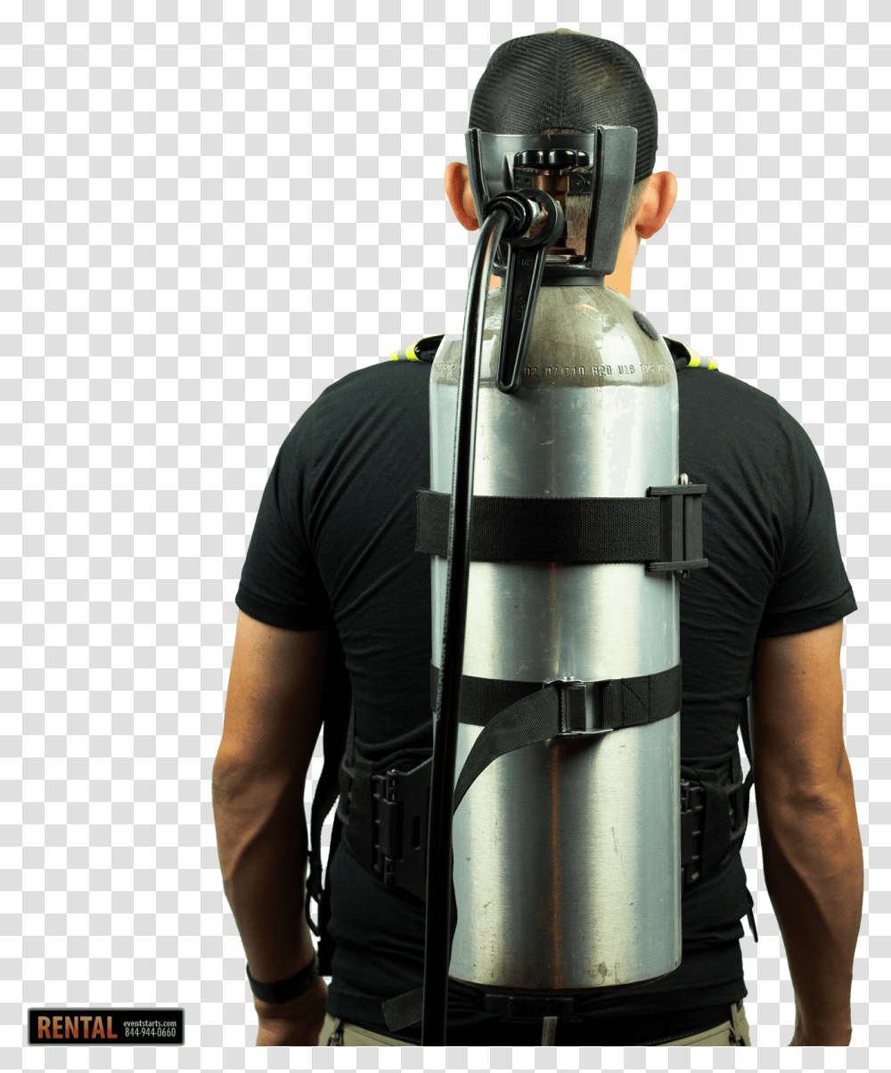Club Cannon Co2 Tank Backpack Club Cannon, Person, Lighting, Cylinder, Bomb Transparent Png