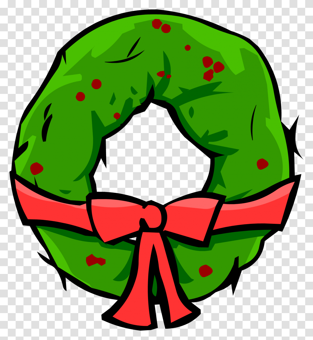 Club Penguin Island Christmas Wreath, Clothing, Apparel, Food, Label Transparent Png