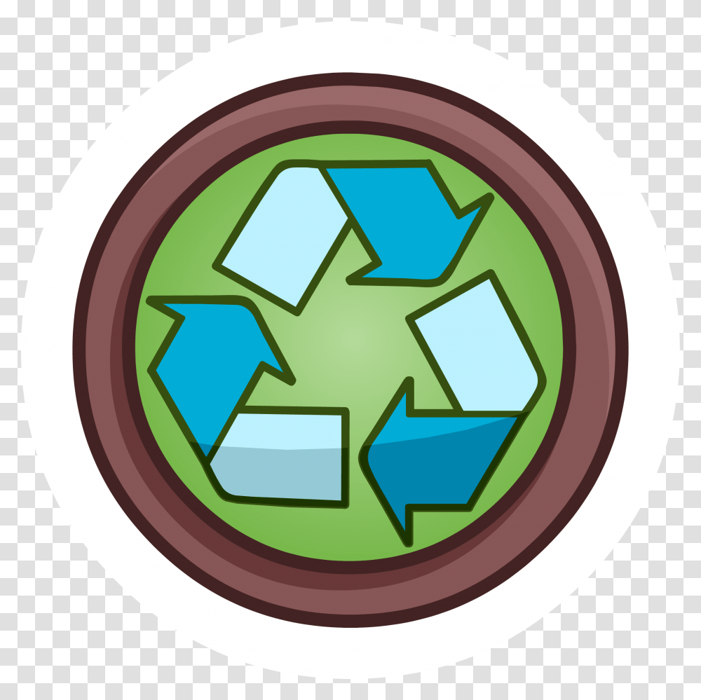 Club Penguin Rewritten Pins Location Clipart Paper Recycling Sign Yellow, Recycling Symbol Transparent Png