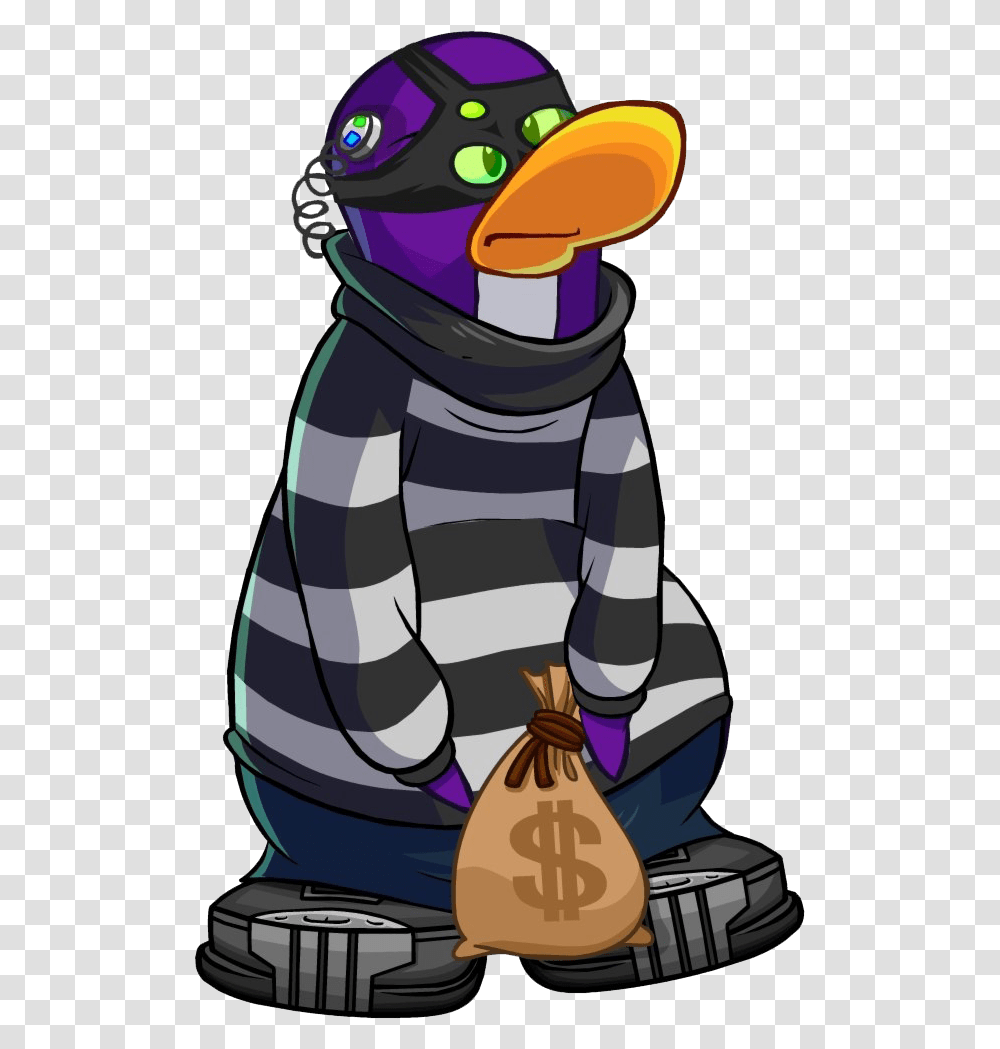 Club Penguin Robber, Apparel, Helmet, Coat Transparent Png