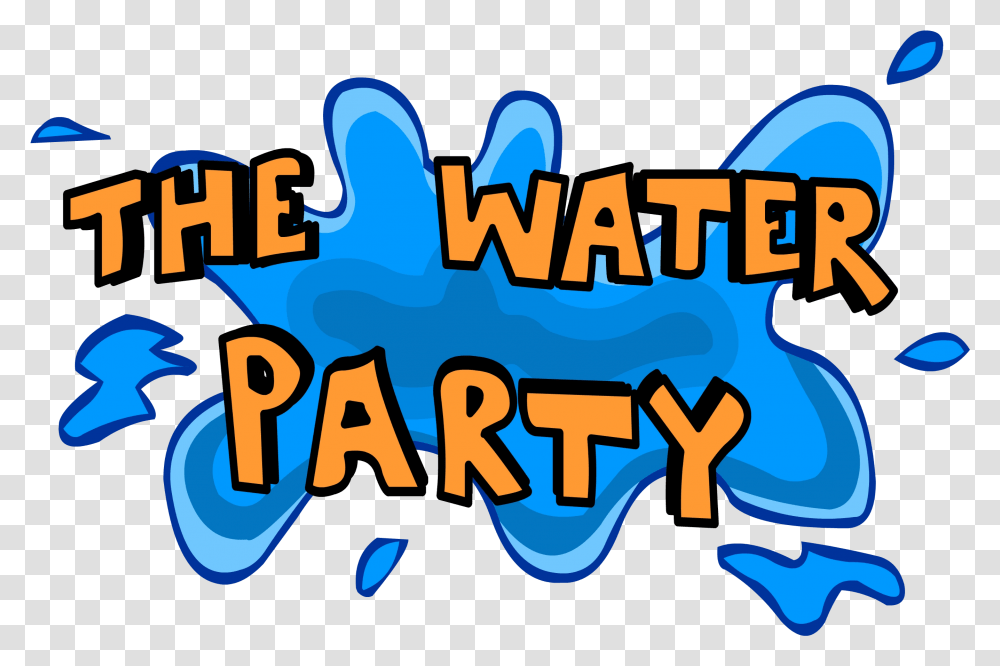Club Penguin Water Party Logo Image Water Party Clipart, Text, Alphabet, Graphics, Bazaar Transparent Png