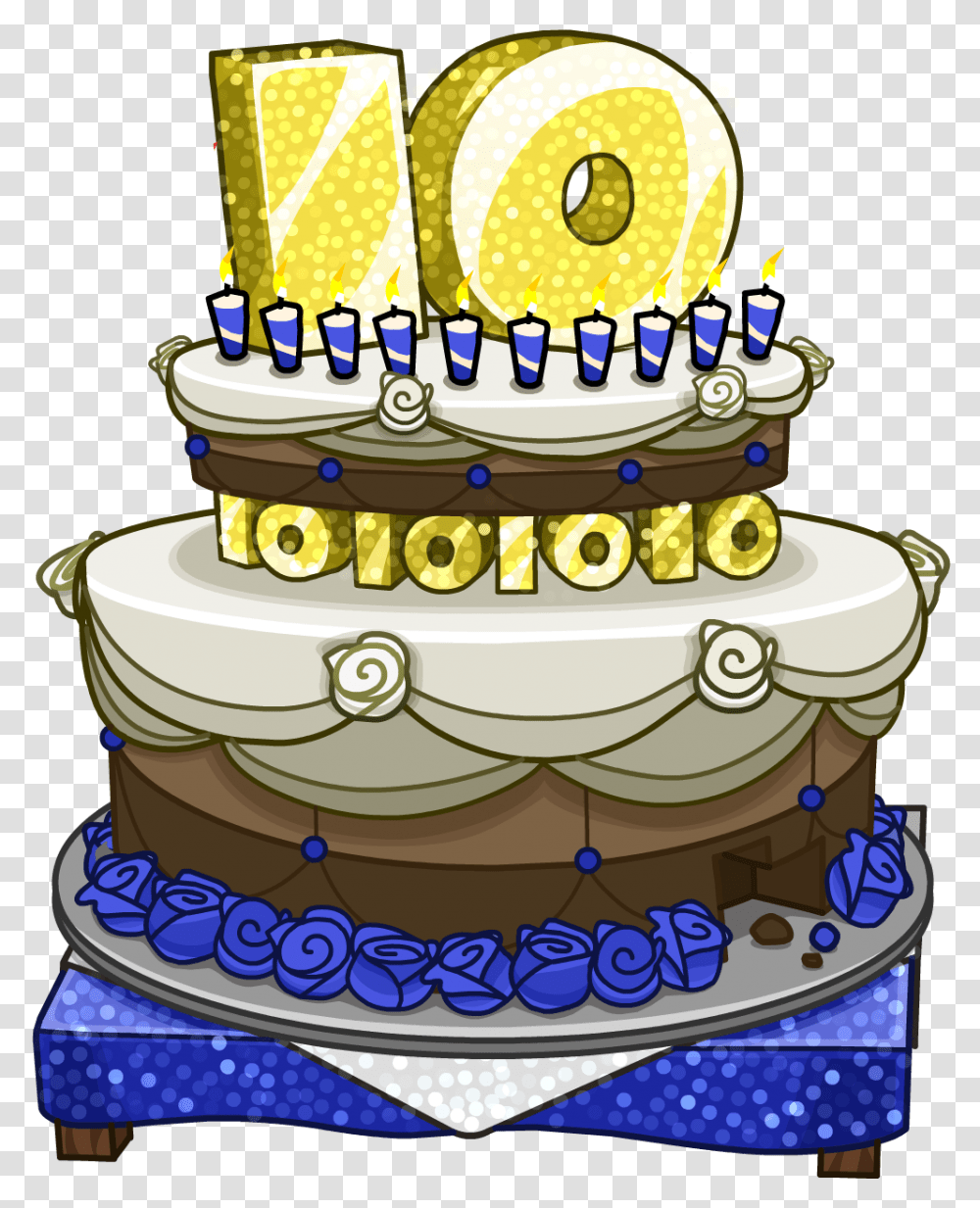 Club Penguin Wiki Club Penguin Anniversary Cake, Dessert, Food, Birthday Cake, Icing Transparent Png