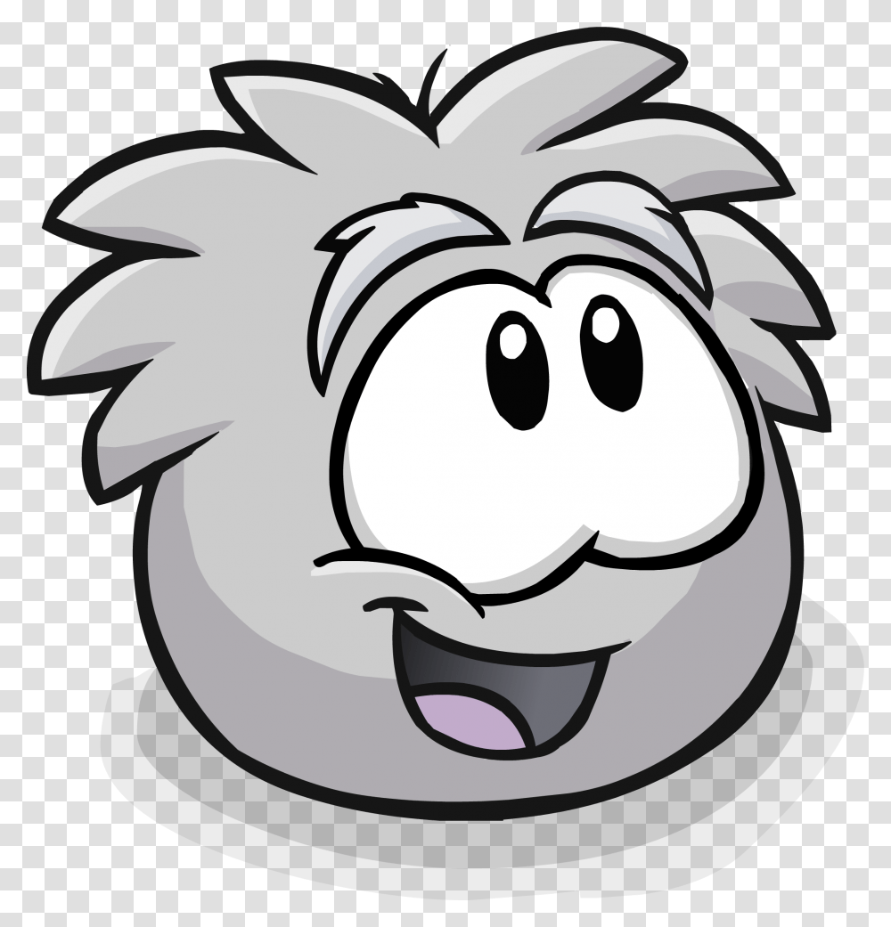Club Puffle Rewritten Wiki Grey Puffle From Club Penguin, Stencil, Face Transparent Png