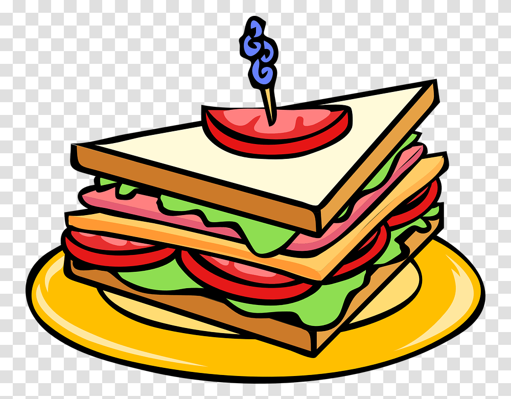Club Sandwich Triangle Food Sandwich Clipart, Birthday Cake, Dessert, Text, Bread Transparent Png