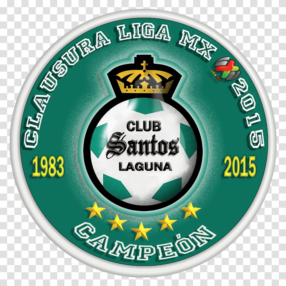Club Santos Laguna 5 Campeonato 2015 Santos Laguna, Label, Text, Disk, Logo Transparent Png