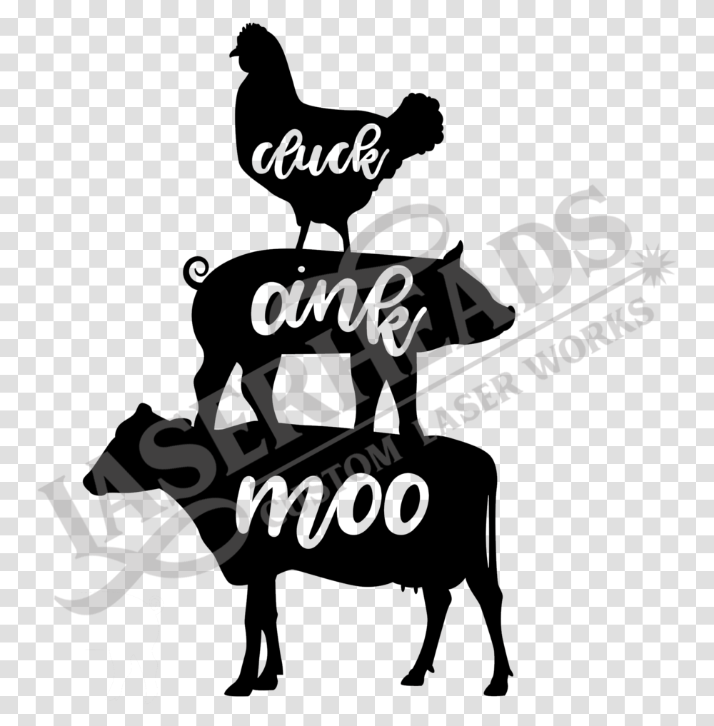 Cluck Oink Moo Chicken Pig Cow Sign, Logo, Alphabet Transparent Png