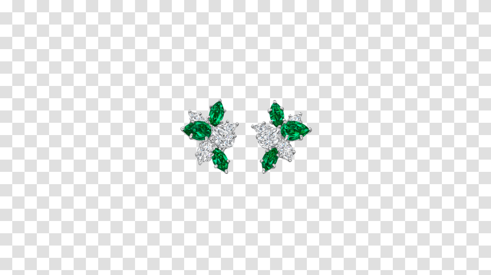 Cluster Emerald And Diamond Earrings Harry Winston, Jewelry, Accessories, Accessory, Gemstone Transparent Png