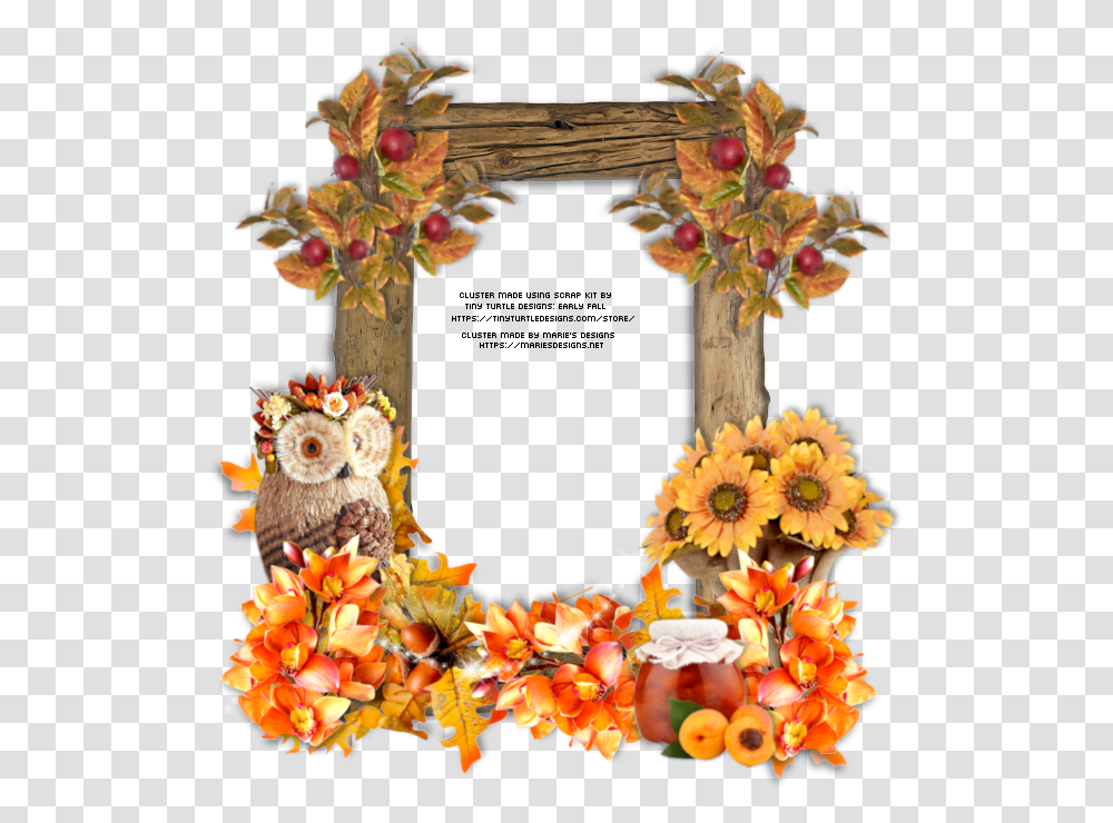Cluster Frames - Maries Designs Autumn Cluster, Wreath, Plant, Flower, Blossom Transparent Png