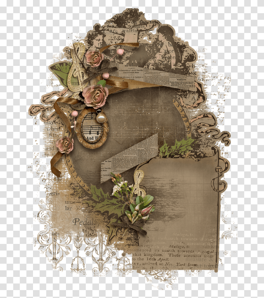 Cluster Rtro Tube Fond Floral Design, Collage, Poster, Advertisement Transparent Png