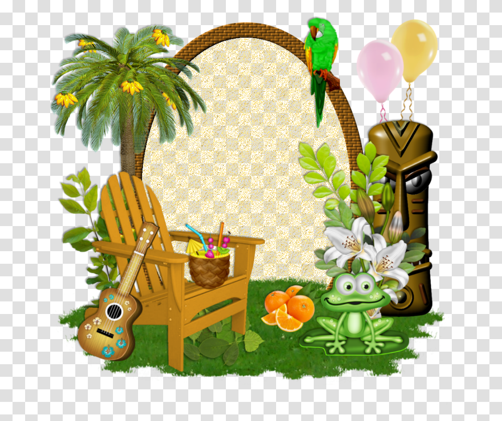 Cluster Tiki Party Cartoon, Ball, Guitar, Balloon, Plant Transparent Png