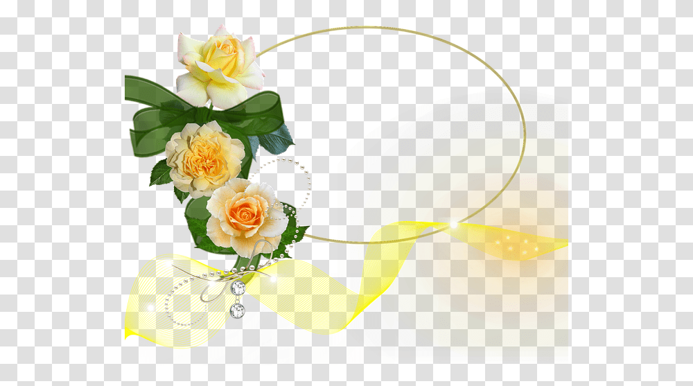 Cluster Whitish Yellow Roses Bow Moldura De Rosas Amarela, Plant, Flower, Blossom, Flower Arrangement Transparent Png