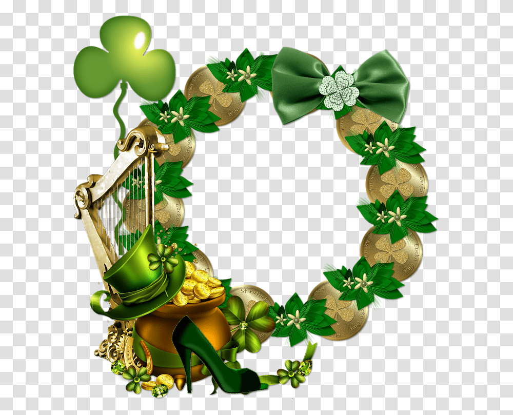 Clusterframe Irish Prinsess Michael Jackson Saint Patrick's Day, Green, Wreath, Birthday Cake, Dessert Transparent Png