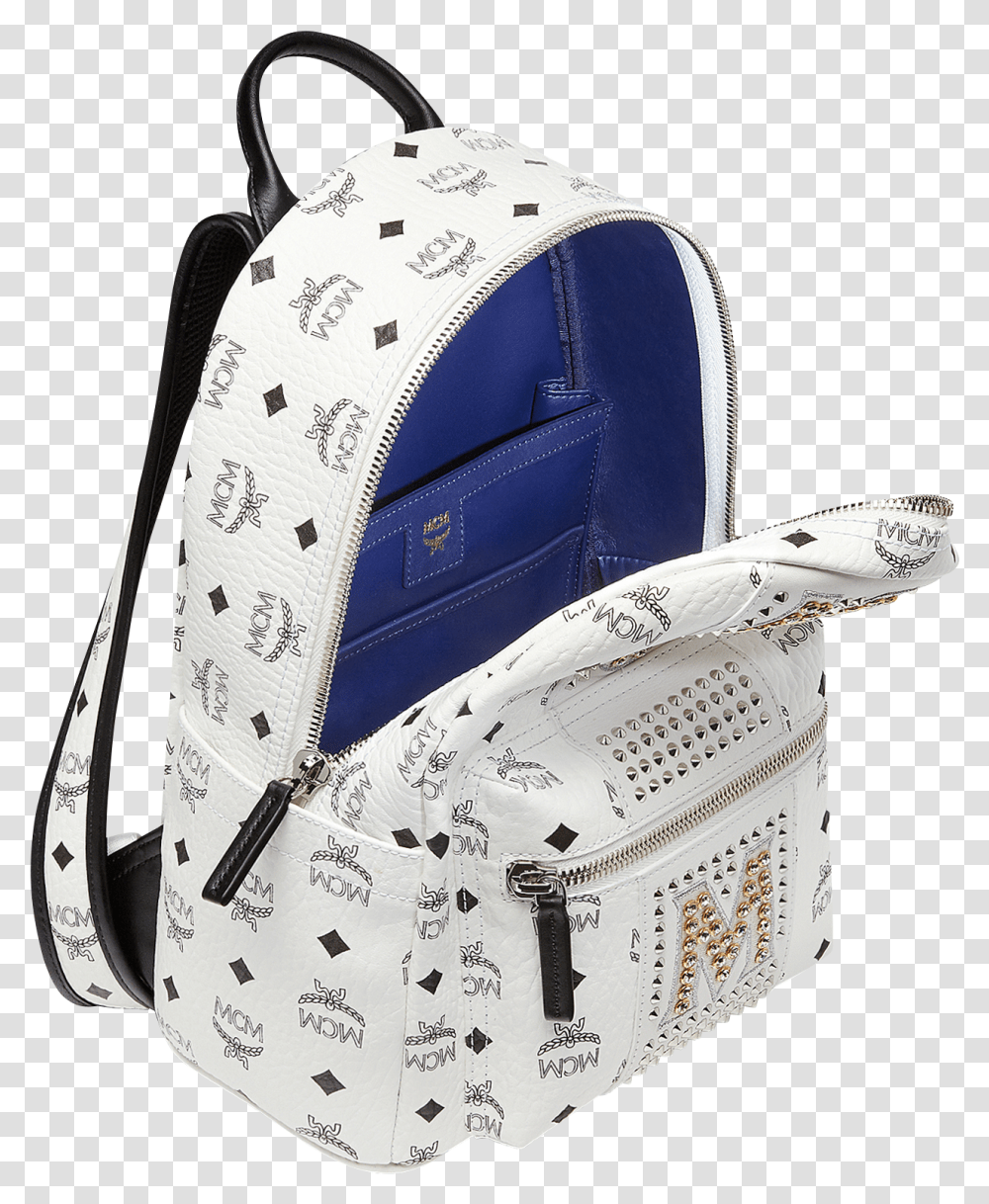 Cm 125 Stark Logo Stripe Backpack In Visetos White Handbag Style, Accessories, Accessory, Purse, Tote Bag Transparent Png