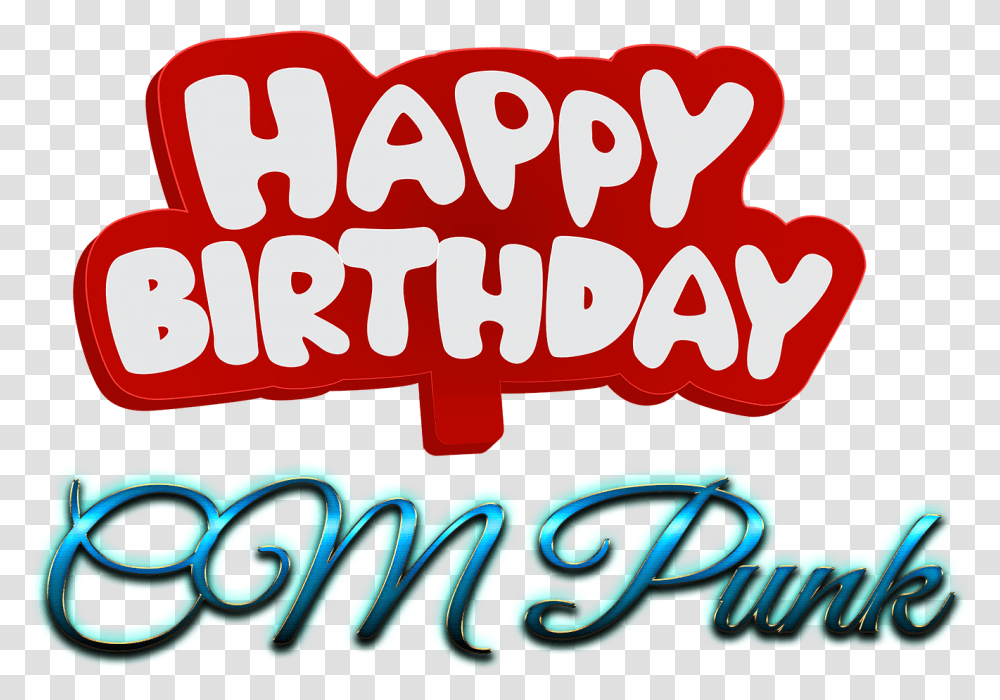 Cm Punk Happy Birthday Name Logo, Label, Word, Food Transparent Png