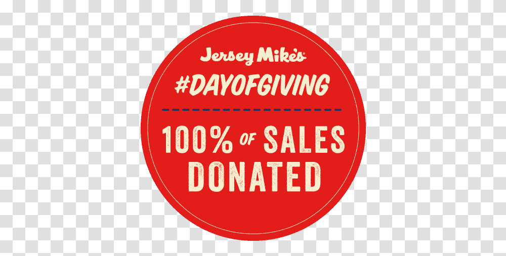 Cmn Jersey Mike Day Of Giving, Label, Text, Word, Face Transparent Png