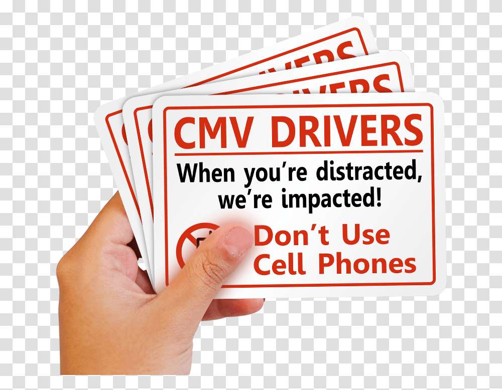 Cmv Drivers Don't Use Cell Phoneslabel Learning, Person, Paper, Advertisement Transparent Png