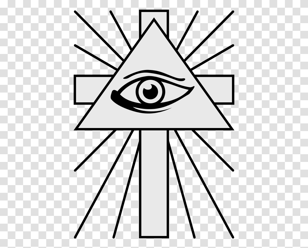 Coa Illustration All Seeing Eye Cross With All Seeing Eye, Triangle, Sign, Road Transparent Png