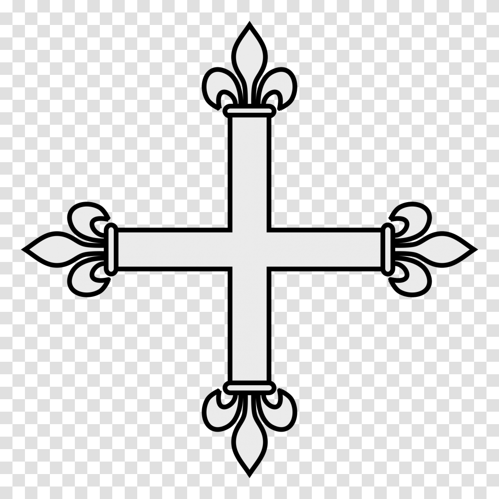 Coa Illustration Cross Fleur De Lys, Crucifix, Stencil Transparent Png