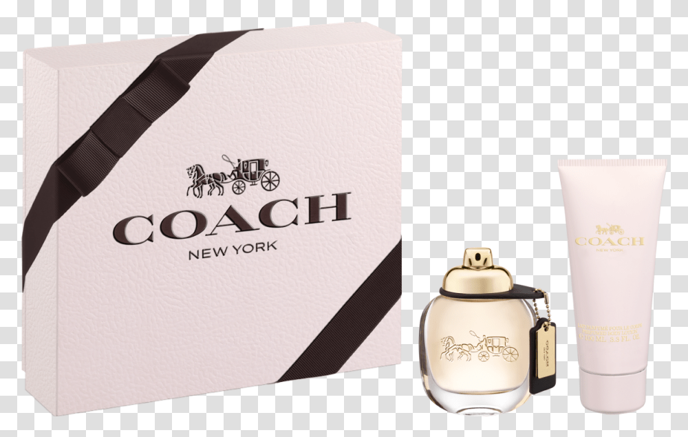 Coach Eau De Parfum Coach New York Set, Bottle, Cosmetics, Perfume, Box Transparent Png