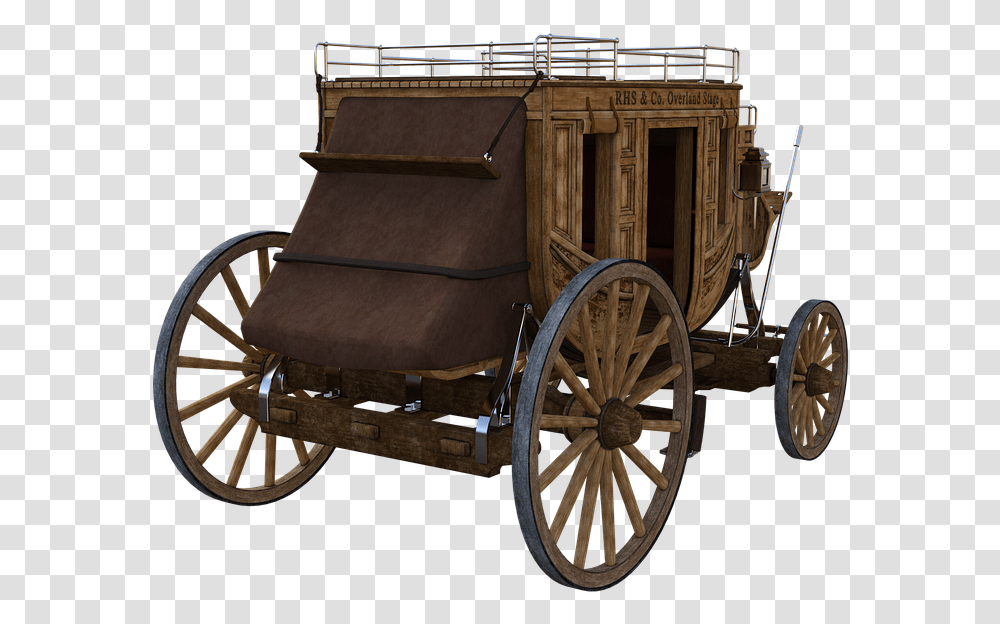 Coach Horses Ride Wagon Stagecoach Team Nostalgia Gatling Gun Wooden Carriage, Wheel, Machine, Vehicle, Transportation Transparent Png