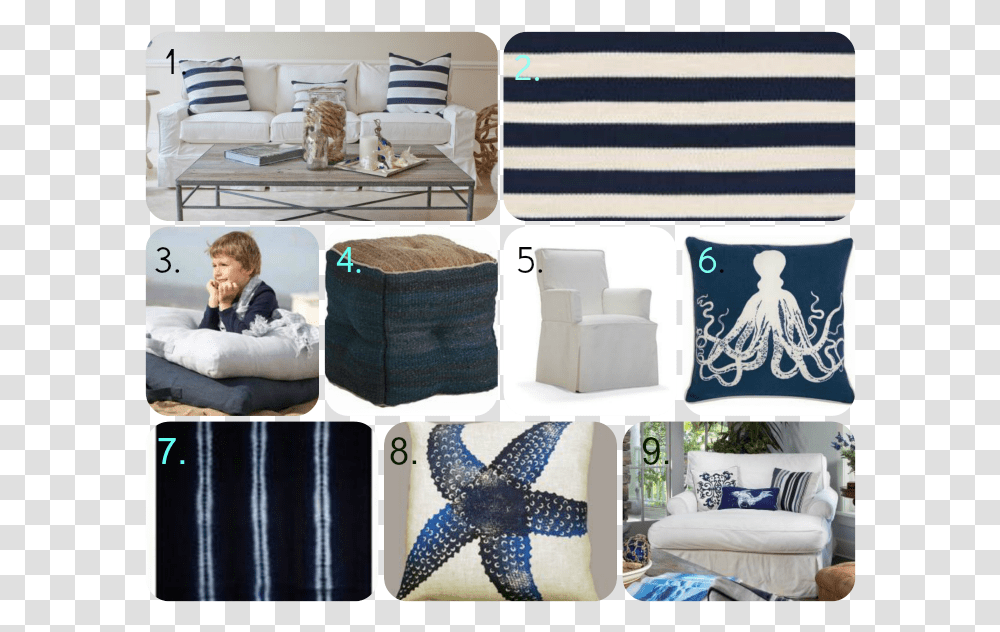 Coastal Blue Amp White Furnishings Paul The Octopus, Cushion, Furniture, Person, Pillow Transparent Png