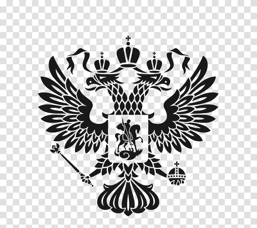 Coat Arms Russia, Emblem, Stencil Transparent Png