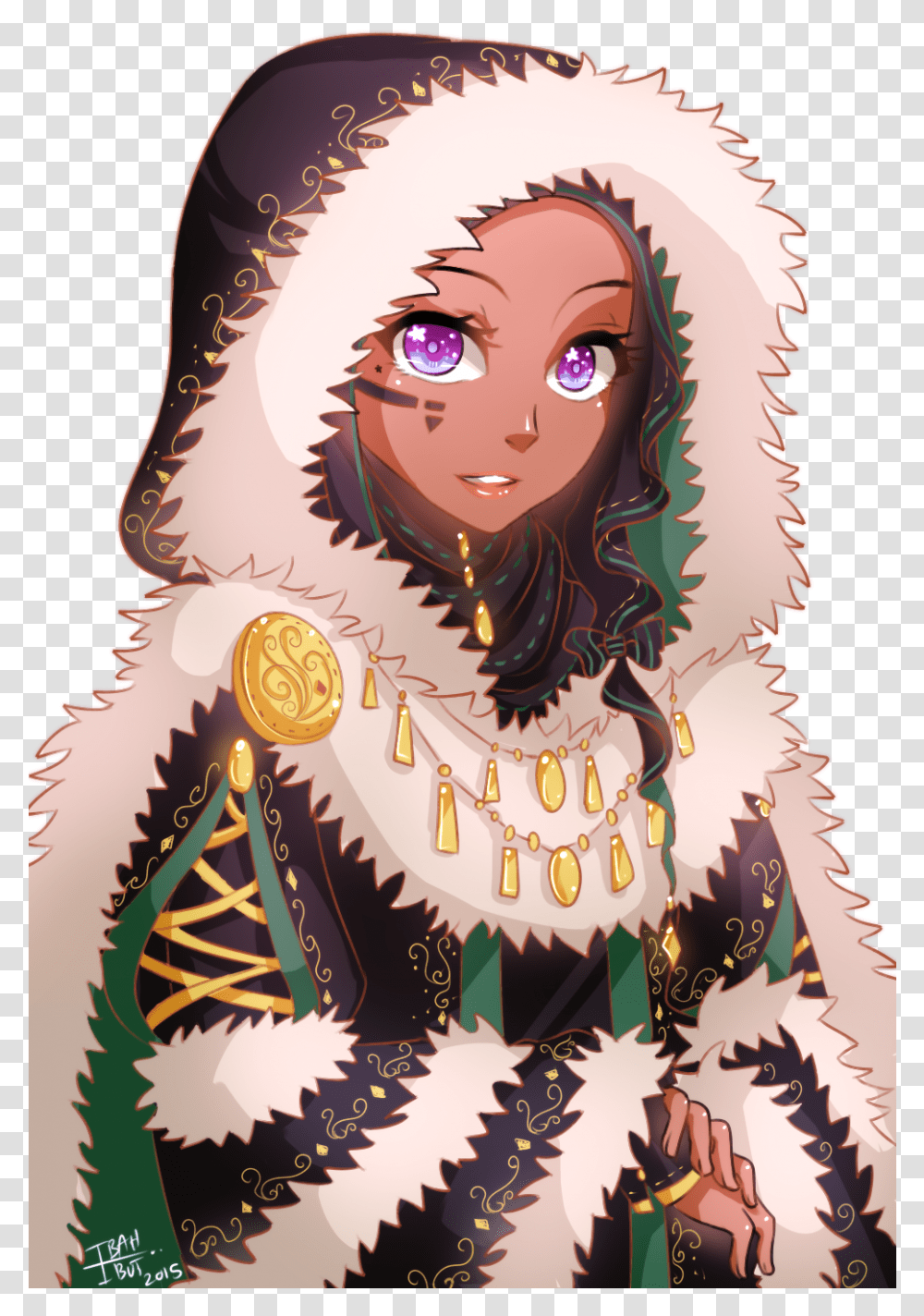 Coat Clipart Fur Coat Anime Girl In Fur Coat, Animal, Mammal, Tree, Person Transparent Png