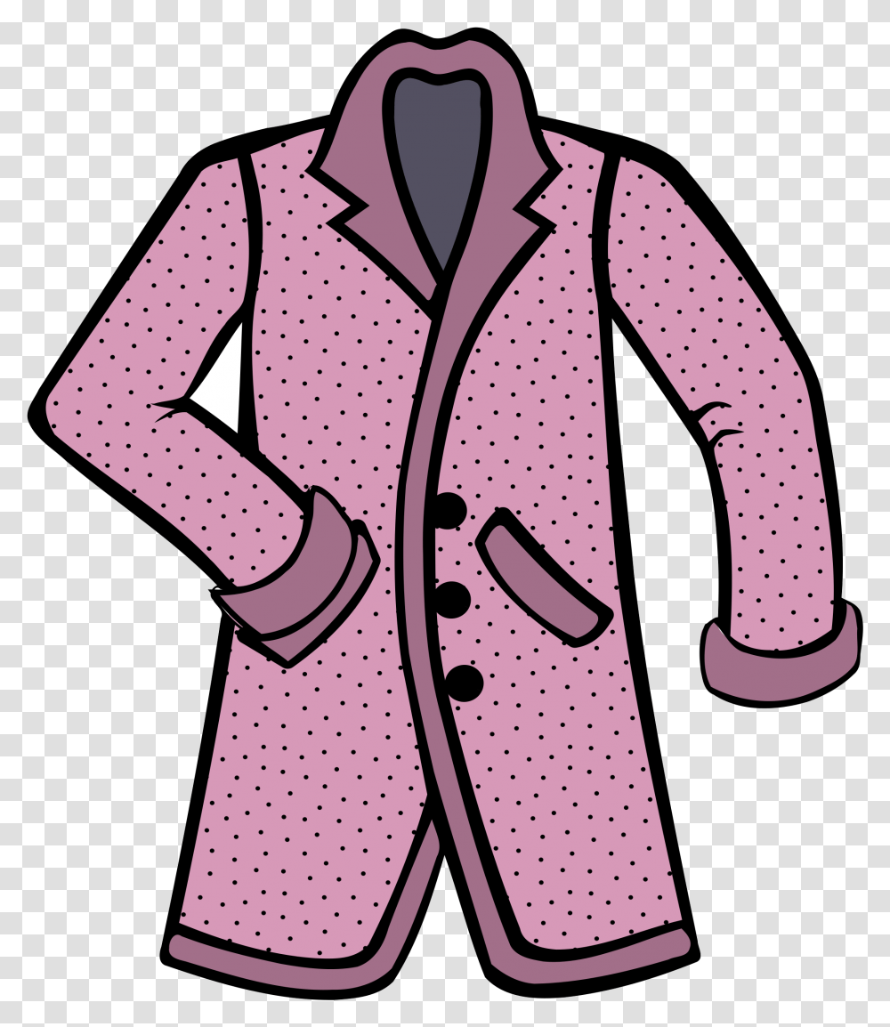 Coat Clipart Stylish Pink Coat Clipart, Apparel, Sleeve, Long Sleeve Transparent Png