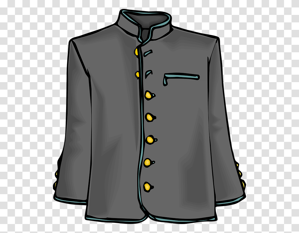 Coat Jacket Clothing Uniform Grey Costume Jacket Clip Art, Apparel, Shirt, Dress Shirt, Blazer Transparent Png