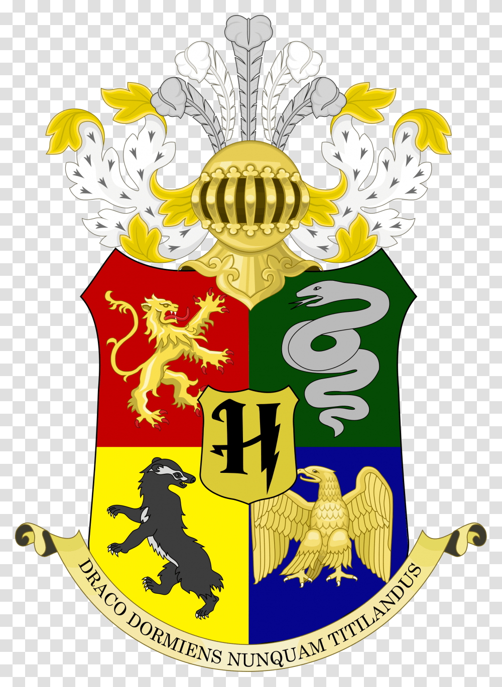 Coat Of Arms Of Hogwarts, Bird, Animal Transparent Png
