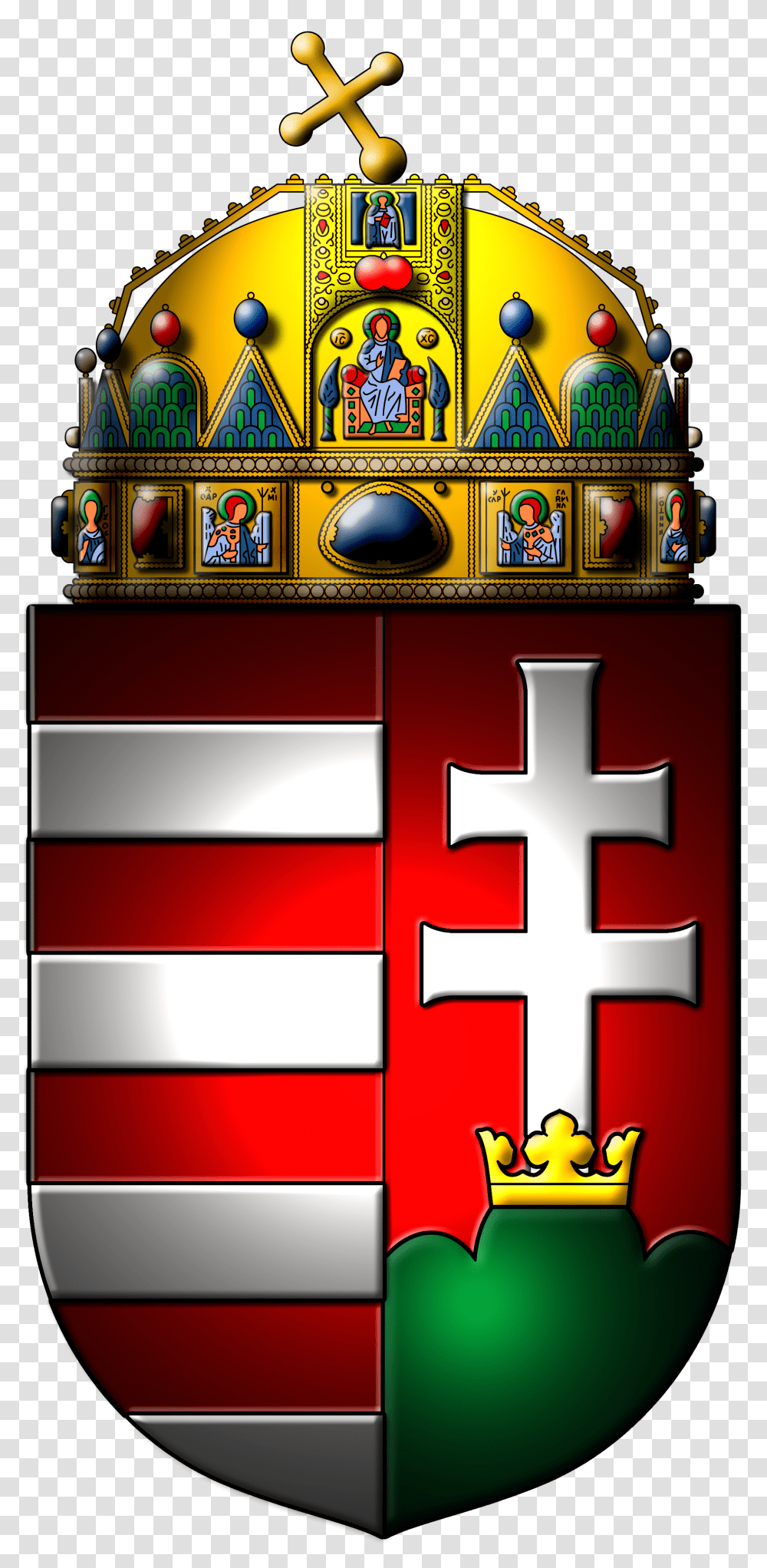 Coat Of Arms Of Hungary Hungarian Coat Of Arms, Fire Truck, Vehicle, Transportation, Super Mario Transparent Png