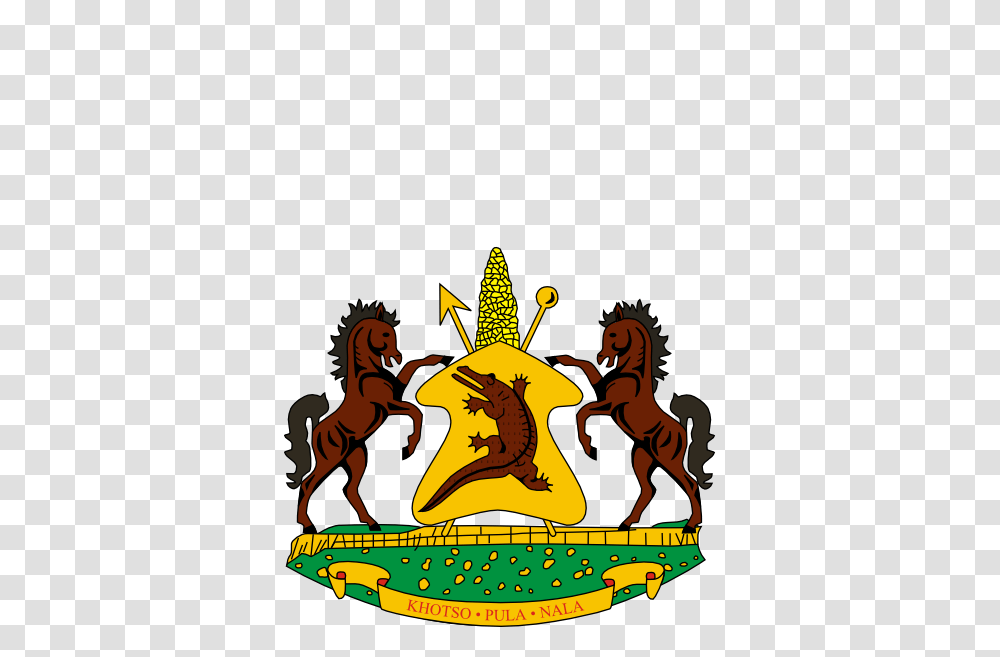 Coat Of Arms Of Lesotho Clip Art Free Vector, Animal, Mammal, Reptile, Dinosaur Transparent Png
