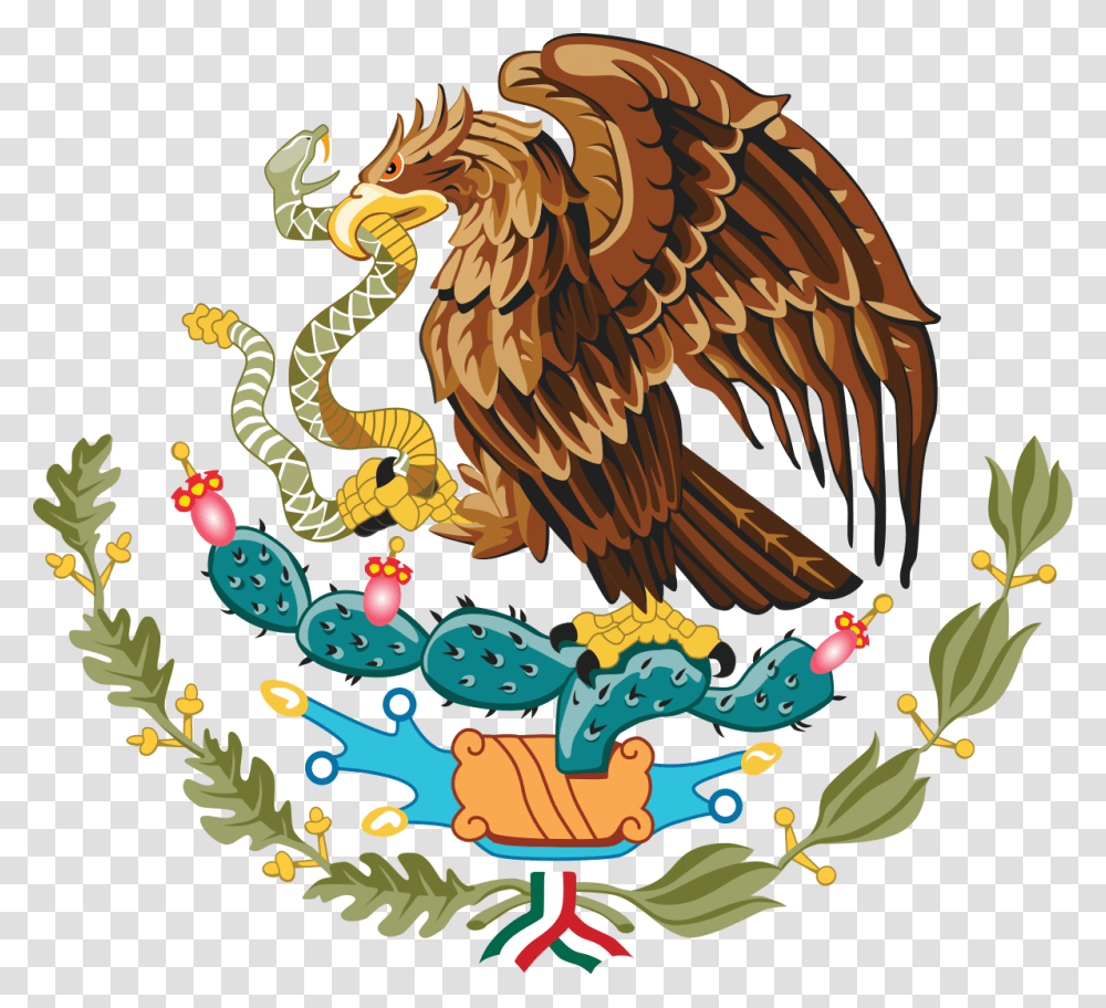 Coat Of Arms Of Mexico, Eagle, Bird, Animal, Dinosaur Transparent Png