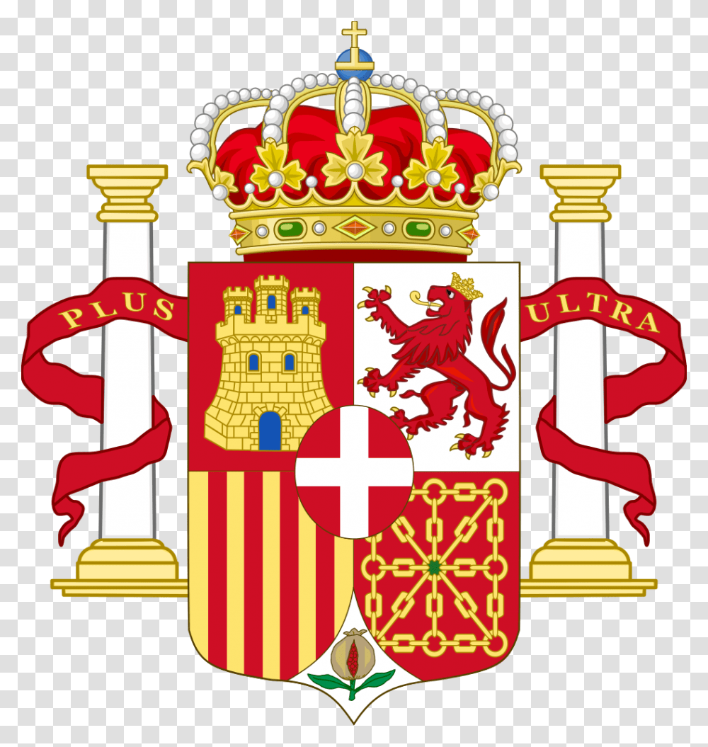 Coat Of Arms Of Spain Pillars Of Hercules Variant Capitania General De Santo Domingo, Emblem, Crown, Jewelry Transparent Png