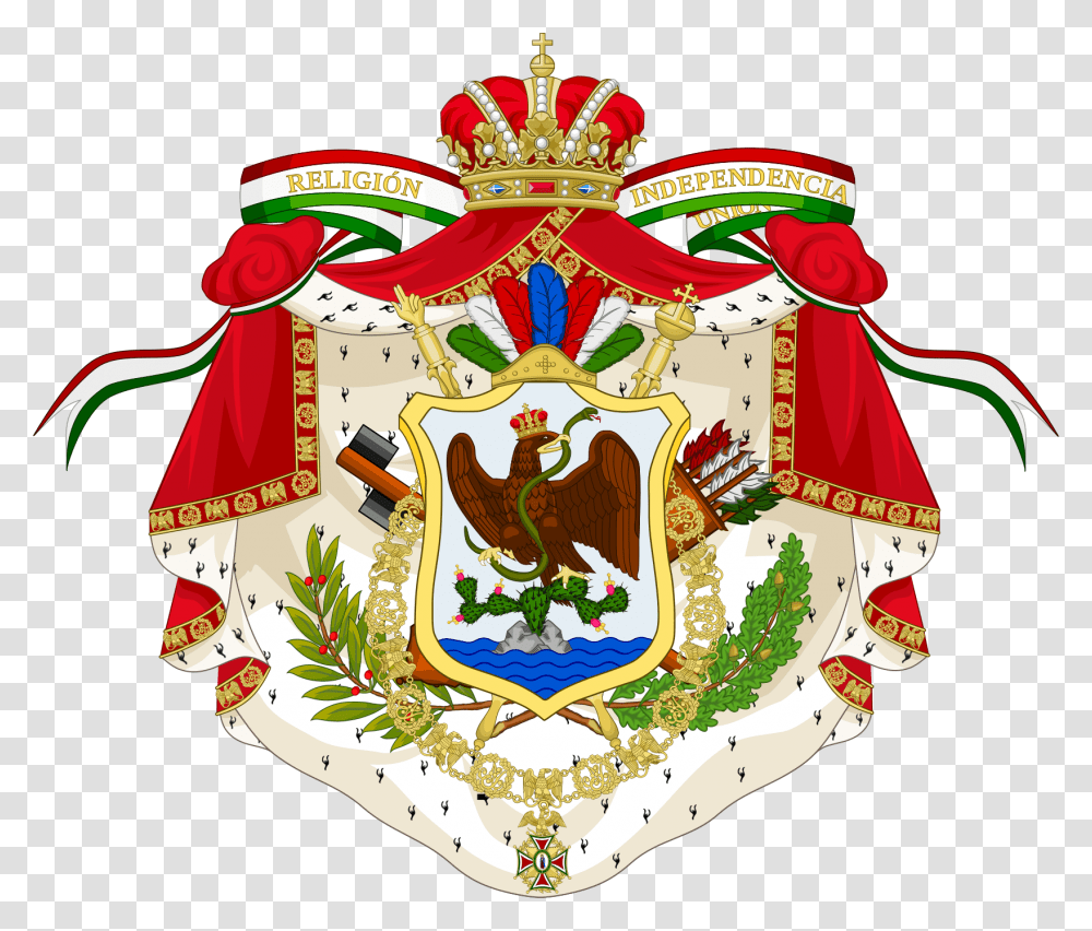 Coat Of Arms Of The First Mexican Empire Third Mexican Empire Flag, Birthday Cake, Food, Emblem Transparent Png