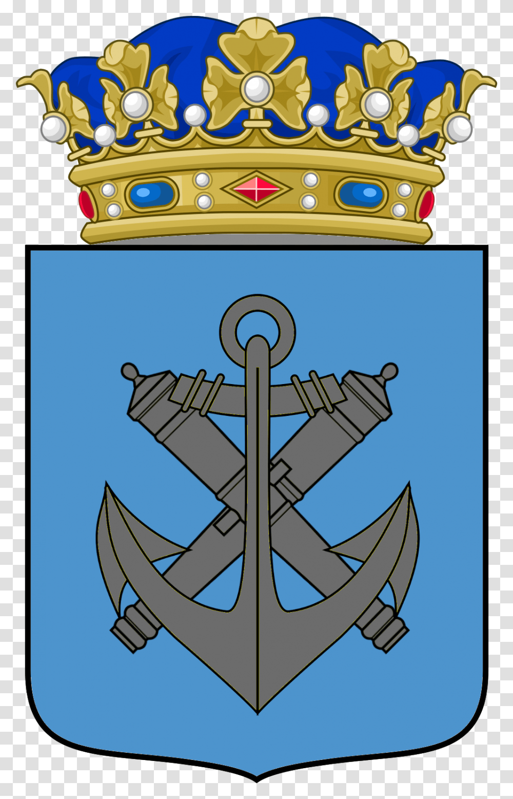 Coat Of Arms Of The Kanian Navy Royal Prince Crown, Hook, Anchor, Cross Transparent Png