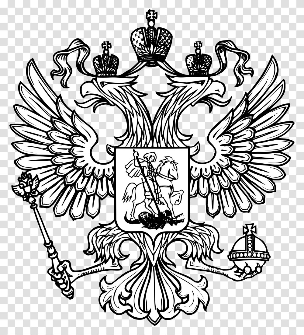 Coat Of Arms Russia Russian Flag With Eagle, Emblem, Symbol, Pillar, Architecture Transparent Png