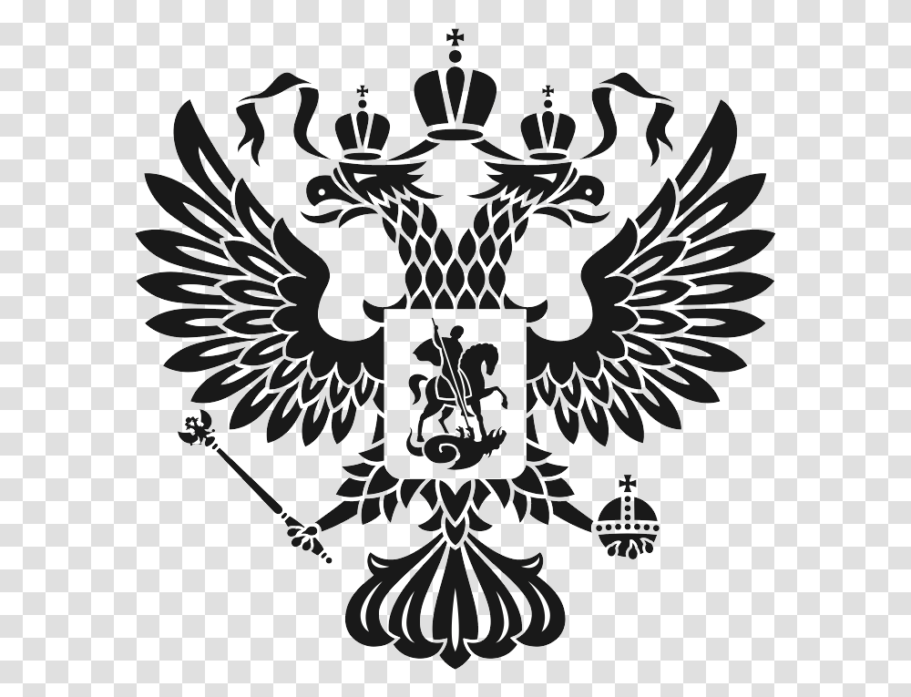 Coat Of Arms Russian Black And White, Emblem, Chandelier, Lamp Transparent Png