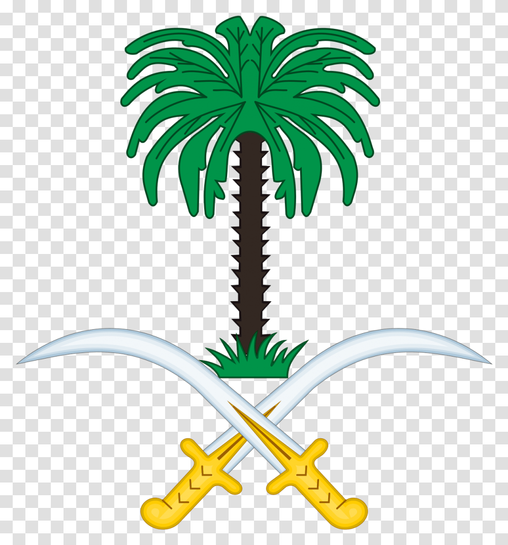 Coat Of Arms Saudi Arabia, Palm Tree, Plant, Emblem Transparent Png