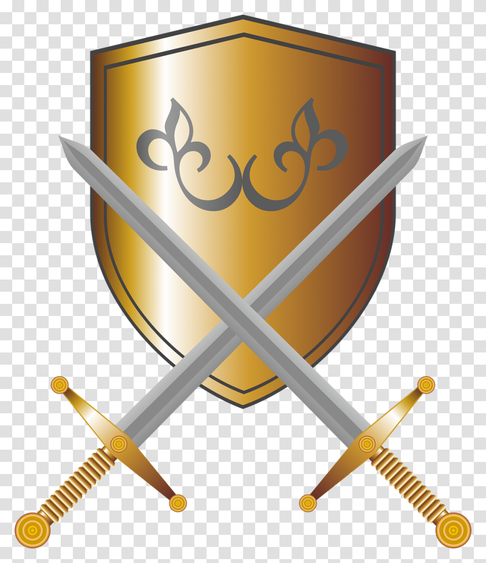 Coat Of Arms Shield Swords Knight Fantasy Medieval Box Frame, Blade, Weapon, Weaponry, Armor Transparent Png