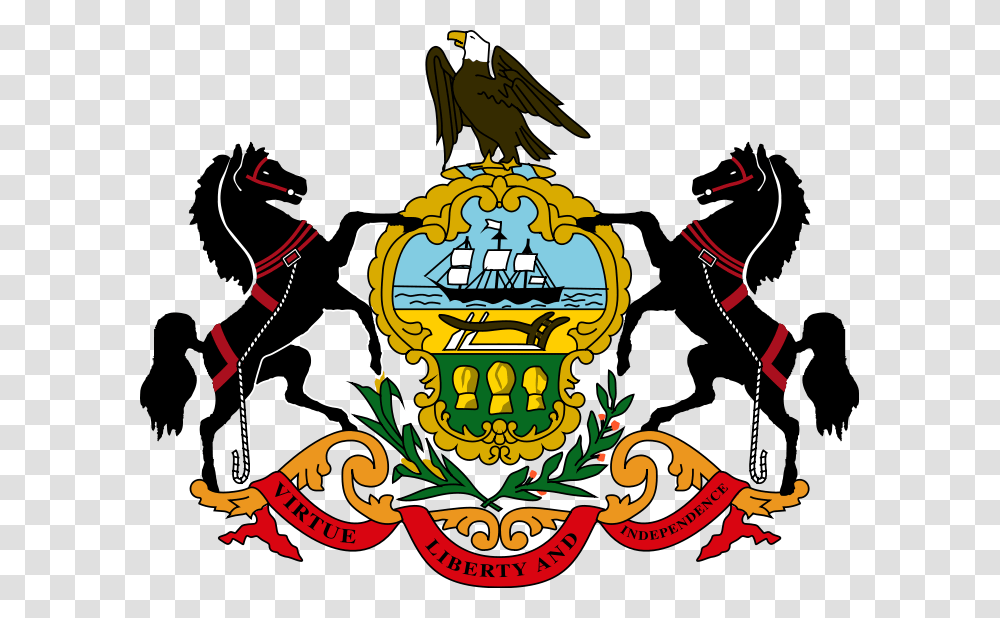 Coat Of Arms State Seal Pennsylvania Coat Of Arms, Emblem, Eagle, Bird Transparent Png
