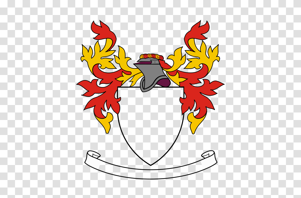 Coat Of Arms Template With Banner, Dragon, Fire Transparent Png