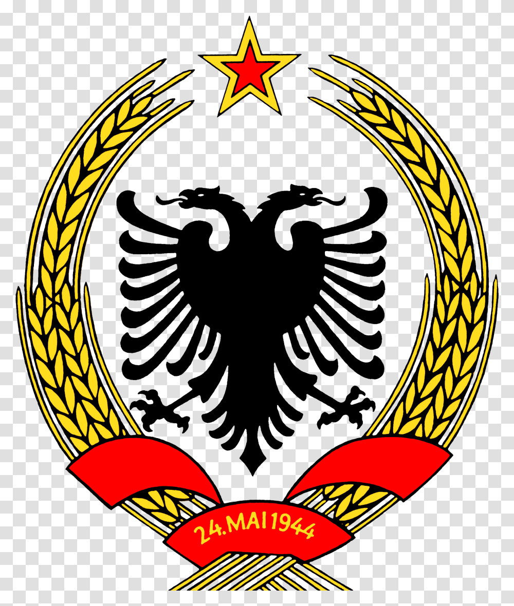 Coat Of Arms The Peoples Albanian Flag, Symbol, Emblem, Star Symbol, Life Buoy Transparent Png